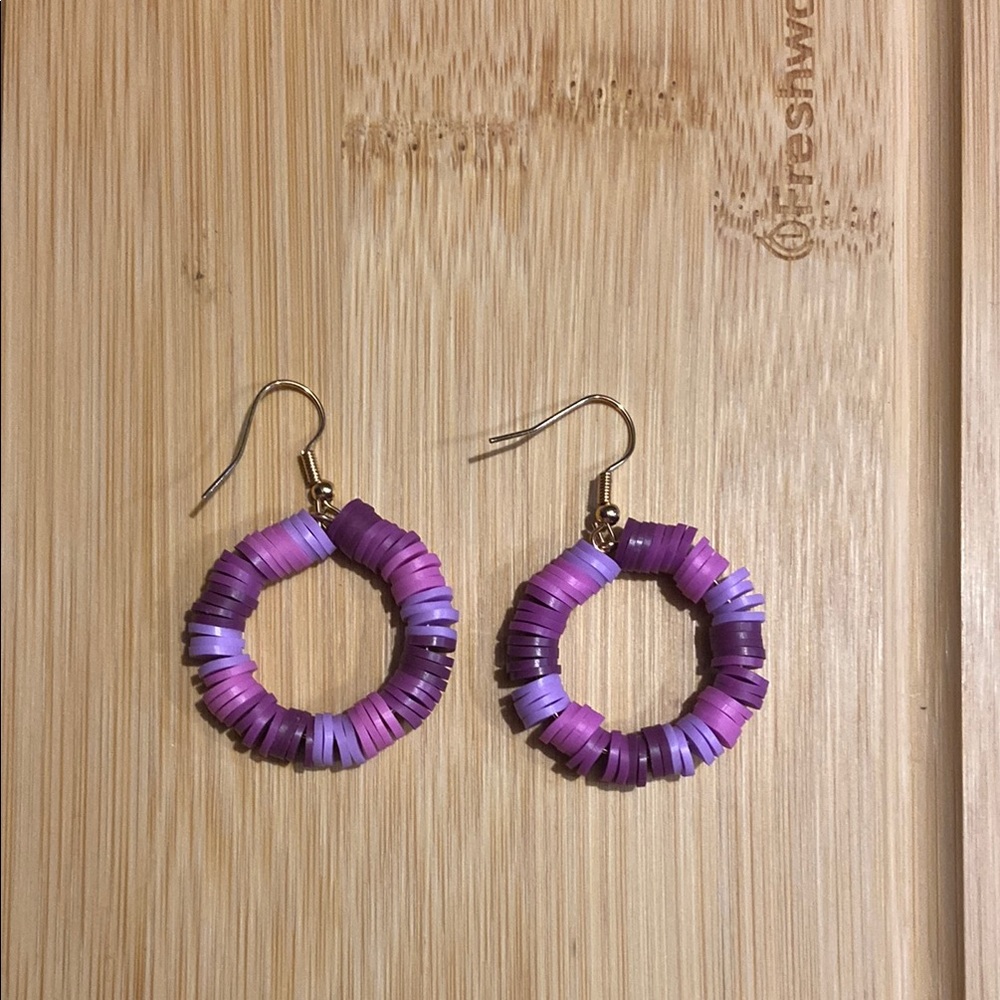 Purple Hoop Earrings